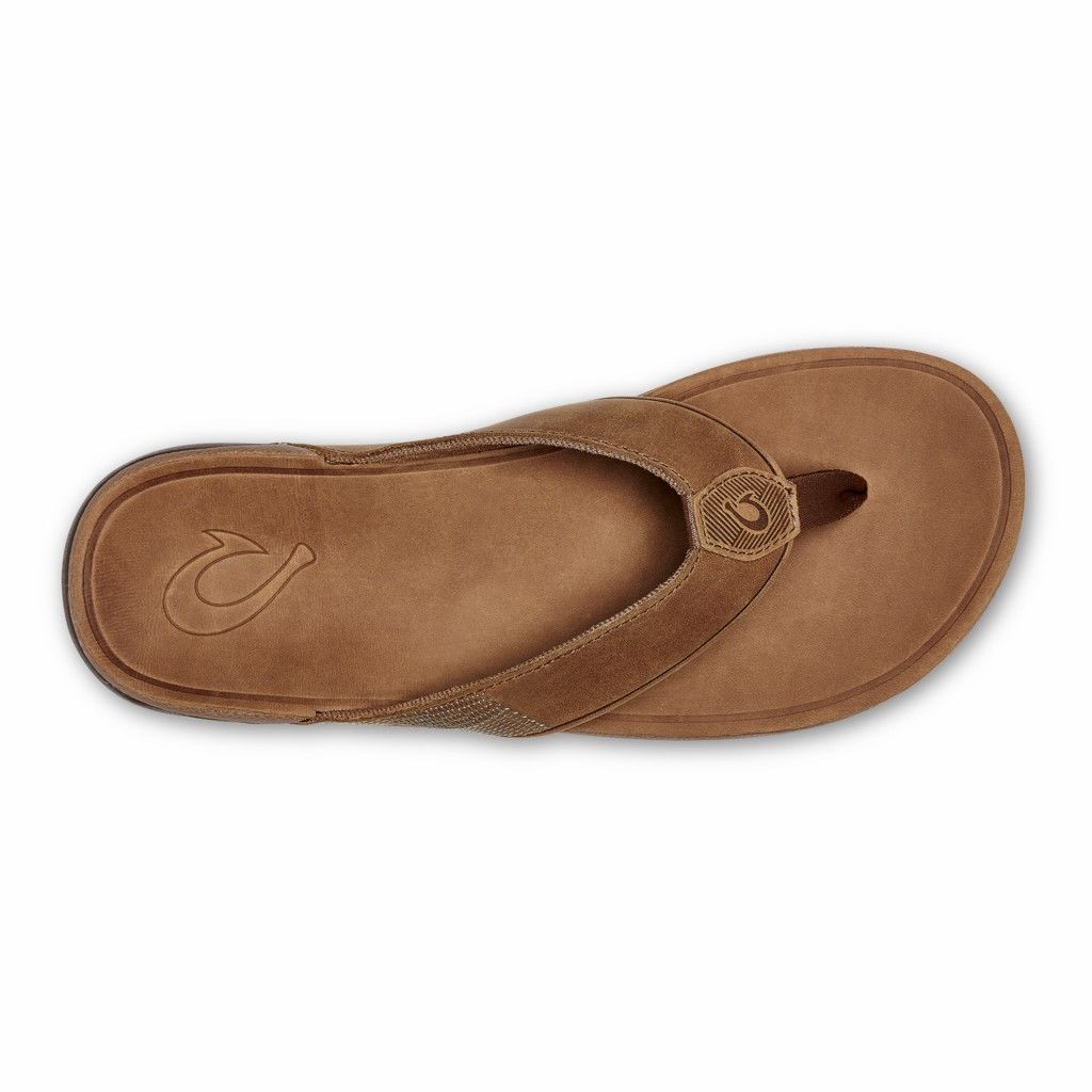 Olukai Men's Tuahine Flip Flop - Toffee US357-294